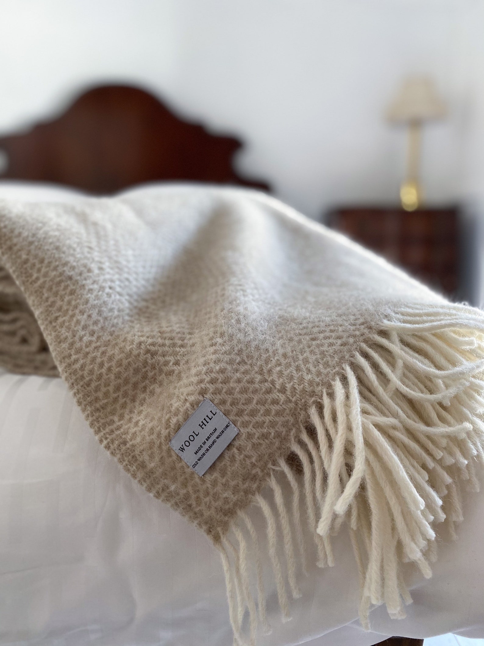 Oatmeal Blanket Large Pure New Wool Throw British Blanket Etsy