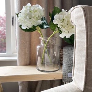 Hydrangea Flower | Artificial Faux | Greenery | Flowers | Country living | Floral | Flower Stem | Single | home decor | White | Ivory