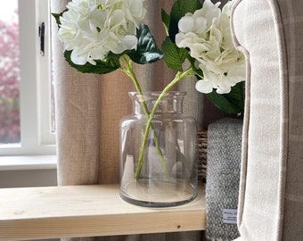 Hydrangea Flower | Artificial Faux | Greenery | Flowers | Country living | Floral | Flower Stem | Single | home decor | White | Ivory