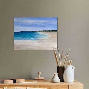 East Strand Beach, Portrush, North Coast, NI Beach Acrylic Painting, Fine Art Print, Gift, Present, Charlotte Smyth Art Northern Ireland