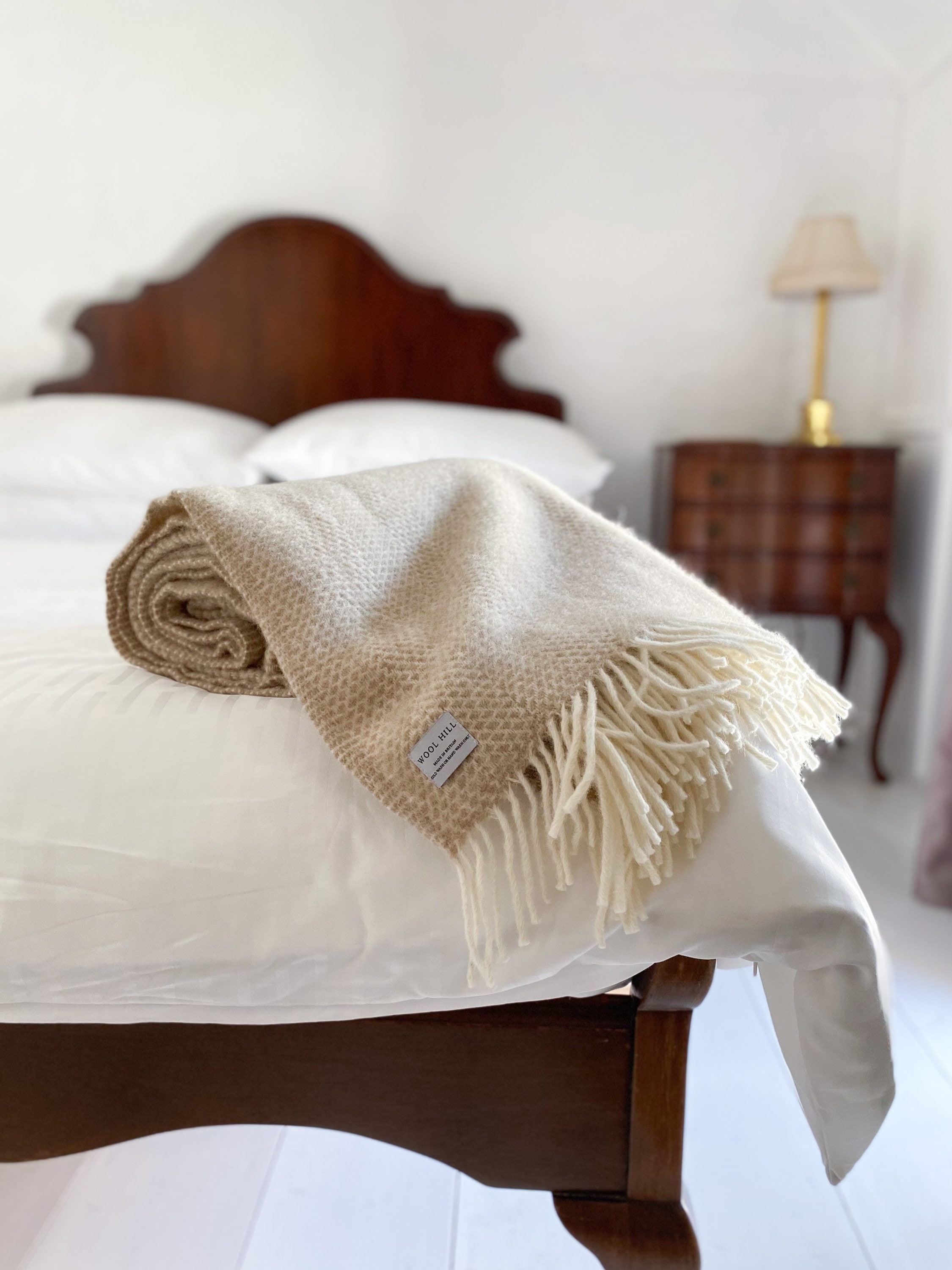 Oatmeal Blanket Large Pure New Wool Throw british Blanket Etsy UK