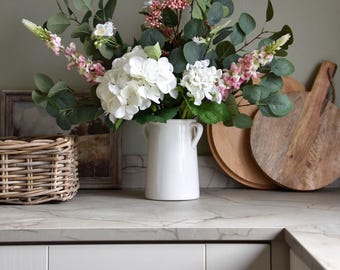 Hydrangea Flower | Artificial Faux | Greenery | Flowers | Country living | Floral | Flower Stem | home decor | White | Wedding flowers