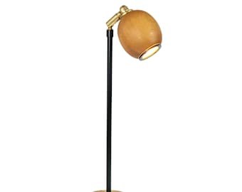 LED Tischlampe, moderne Schreibtischleuchte, Holzlampe