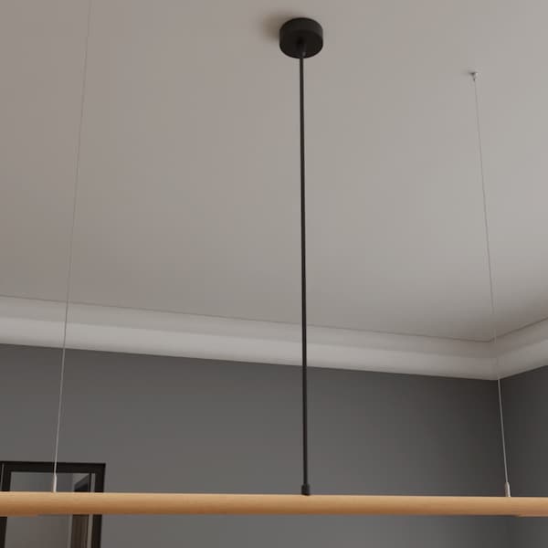 Wooden LED linear pendant light, wood chandelier, hanging lamp