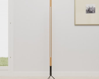 Wooden Floor Lamp – Modern Minimalist LED Standing Lamp for Living Room, Bedroom & Contemporary Interiors