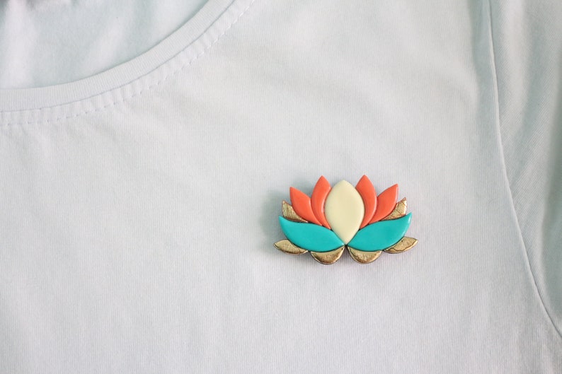 Flower lotus pin Lotus lapel pin Yoga gifts Lotus jewelry Etsy