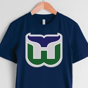 Hartford Whalers T-ShirtHartford Whalers [Vintage postrzępiony t-shirt  koszulka z motywem Anime męskie koszulki champion