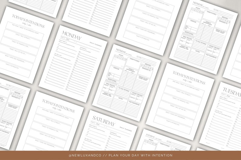 Daily undated planner printable printable planner daily etsy