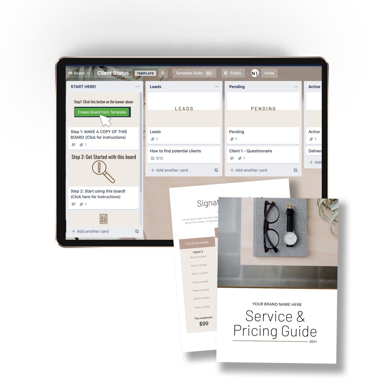 Client Status Trello Template Business Plan Business Etsy