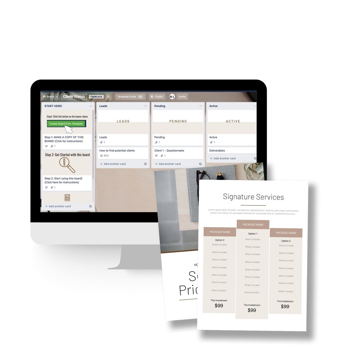 Client Status Trello Template Business Plan Business Etsy
