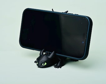 3D Printed Dragon Phone Holder | Universal Desk Stand | Cute Fantasy Dragon Dock | Compatible with iPhone & Android | Home Office Gift