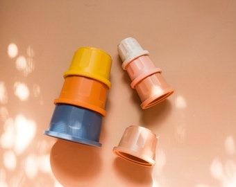 Silicone Stacking Cups: FDA Approved Baby Bath Toy Set