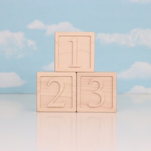 Wooden Alphabet Blocks for Toddlers and Babies Number Set