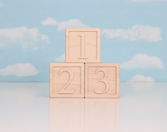 Wooden Alphabet Blocks for Toddlers and Babies Number Set