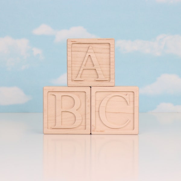 Wooden Alphabet Blocks for Toddlers and Babies