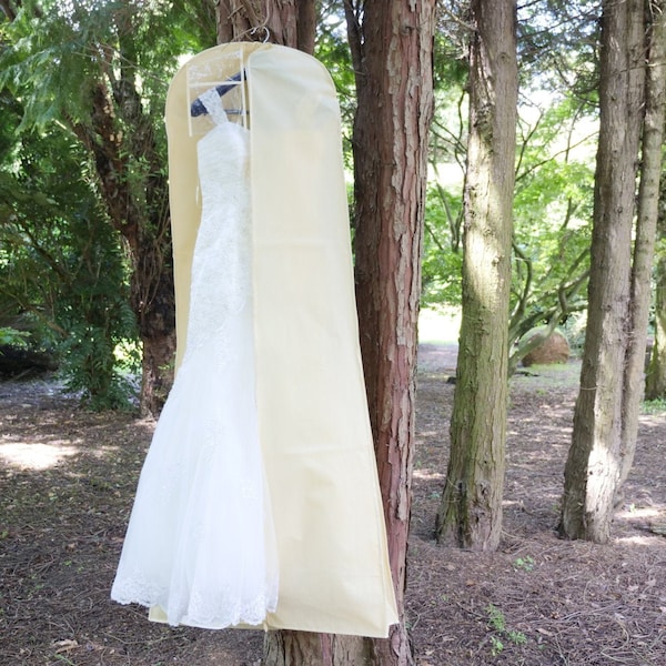 Wedcova UK Breathable Wedding Dress Bag Bridal Ball Gown Travel Bag Dress Storage Bag 72 Inch Long Dress Cover Garment Bag