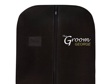 WEDCOVA Personalised Wedding Suit Bag Suit Cover Personalised gift for Groom to be Groomsmen Best man Gifts For Him Garment Bags