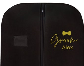 WEDCOVA Borsa per abito da sposa personalizzata Copertina per abito Regalo personalizzato per lo sposo che sarà Groomsmen Regali per il miglior uomo per lui Borse per indumenti