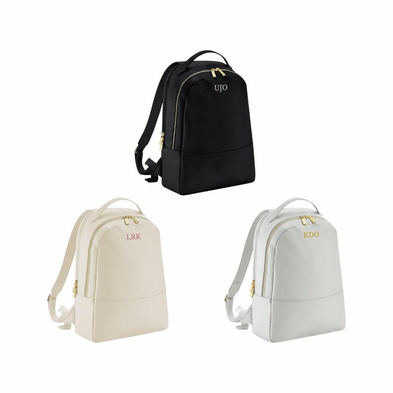 Custom Women Backpack, Personalised Bag With Initials, Faux Leather