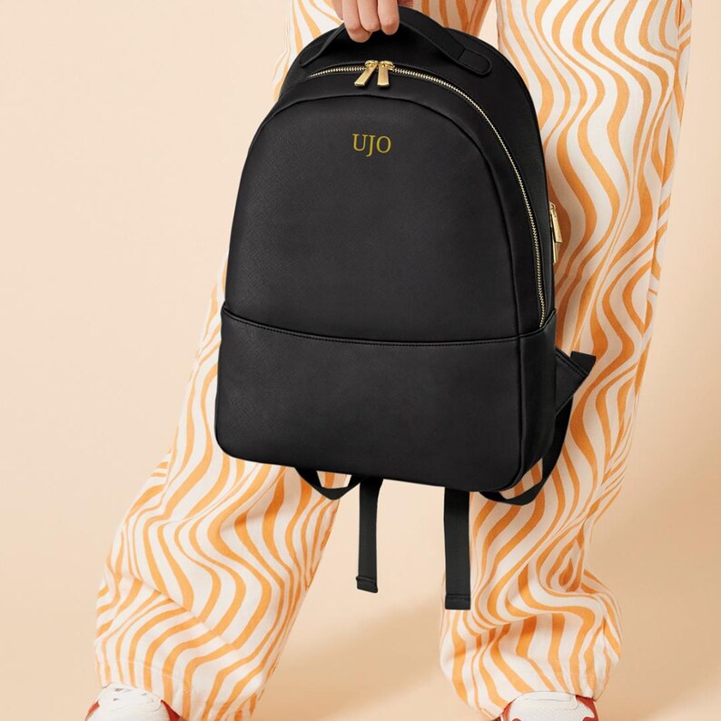 Custom Women Backpack, Personalised Bag With Initials, Faux Leather