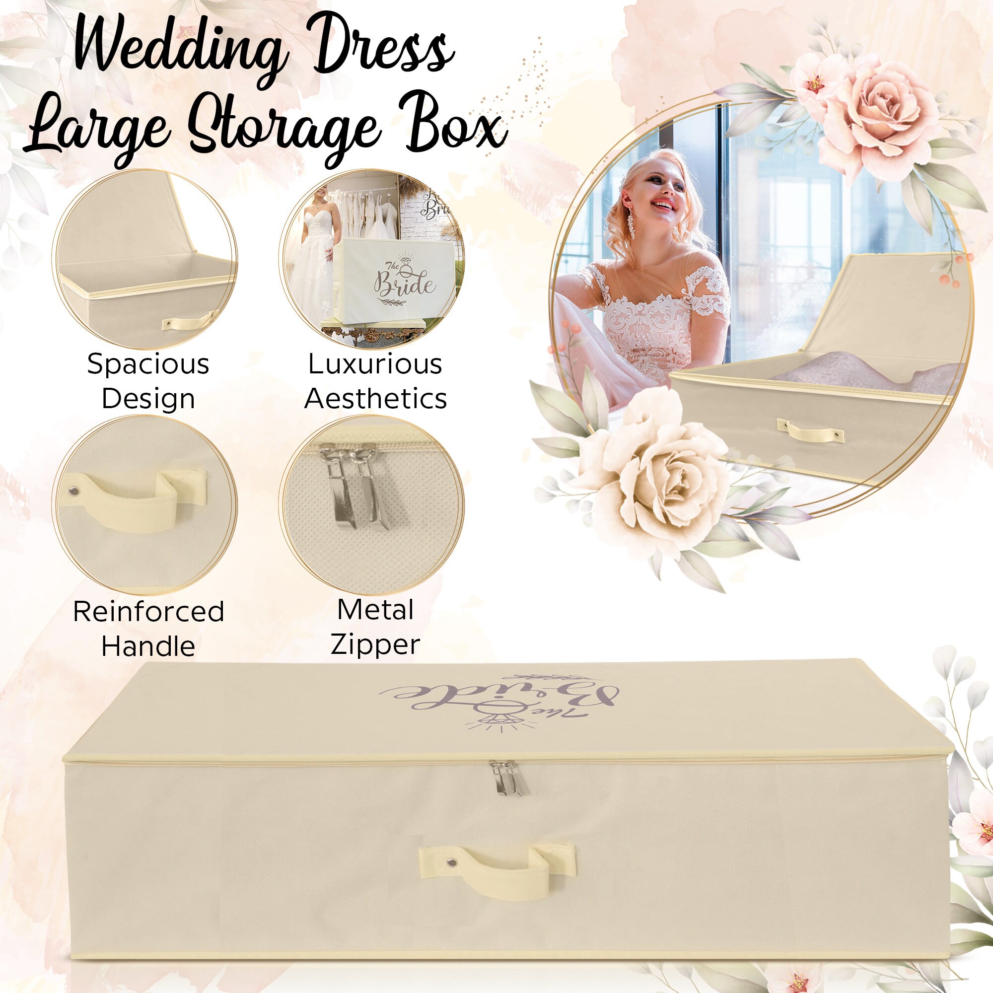 Large wedding top dress storage box
