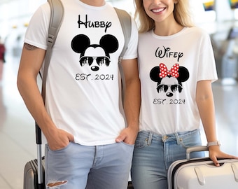 Couple Shirts, Honeymoon Shirts, Matching Shirts, Wife and Husband Shirts Mickey and Minnie disney tshirt, Disney couple Unisex tshirt,