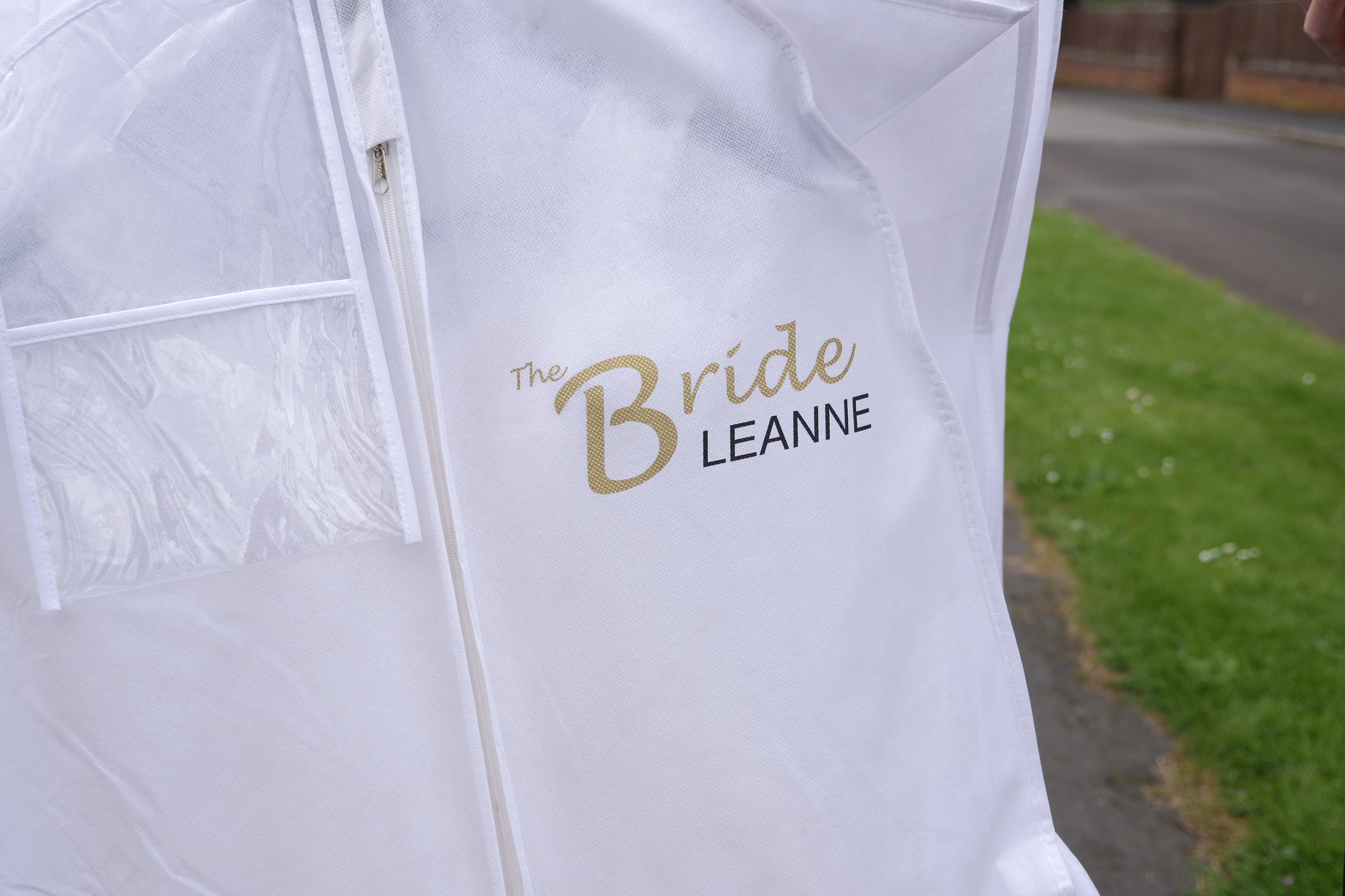 WEDCOVA White Personalised Wedding Dress Bag Breathable Bridal Etsy