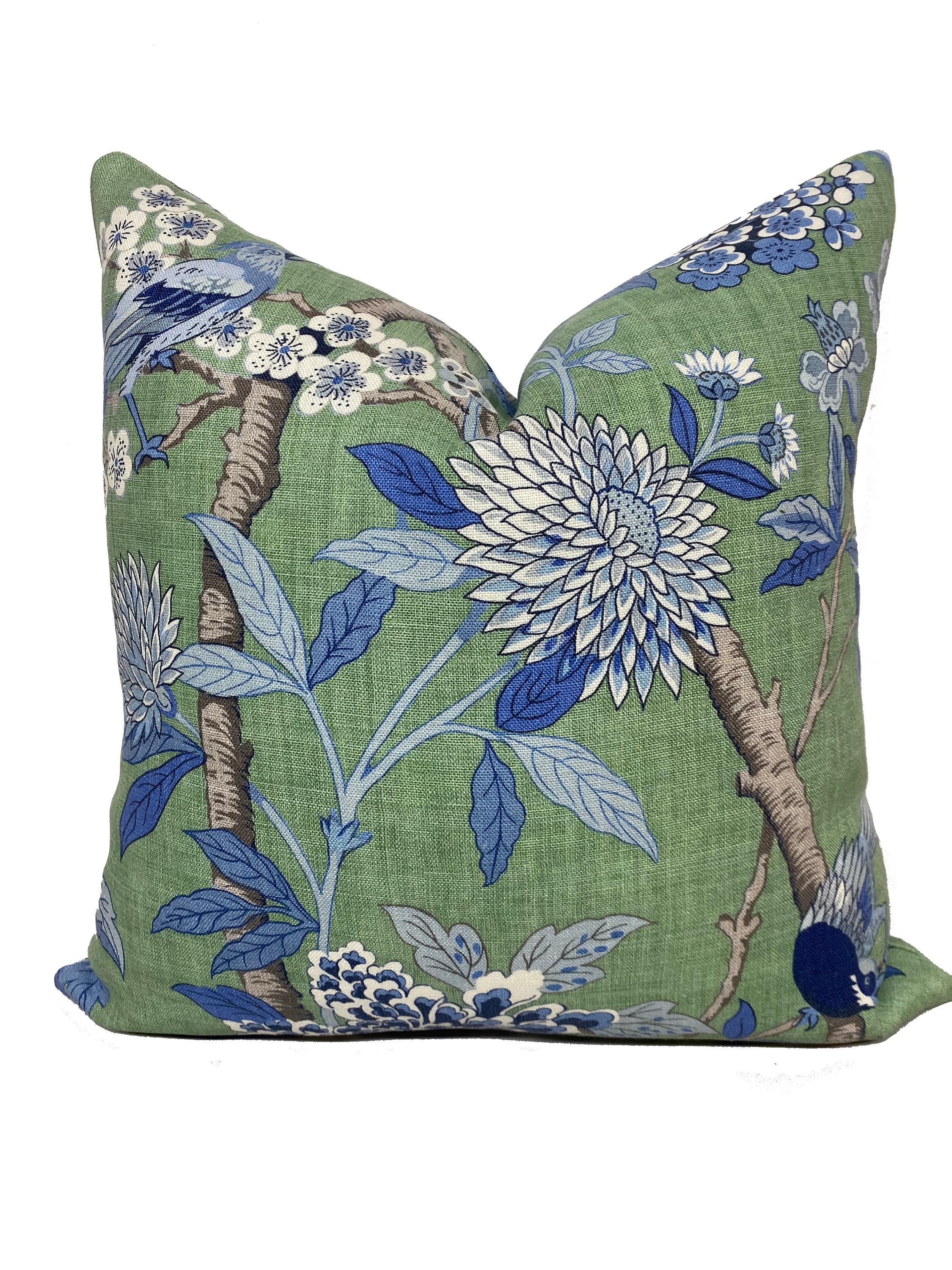 Large Scale Hydrangea Document Blue Floral Throw Pillow Cover - Chloe &  Olive
