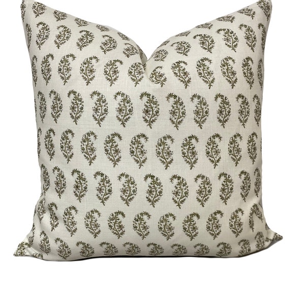 Lee Jofa Indienne Paisley Ivy Housse de coussin Housse de coussin double face