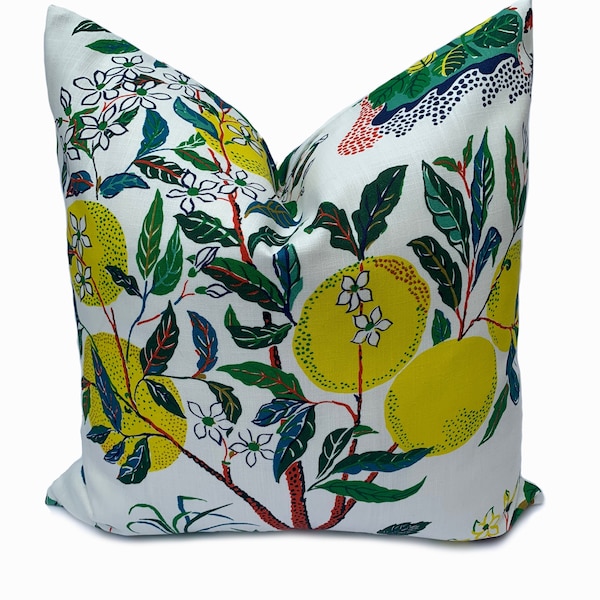 Schumacher Citrus Garden Primary Indoor/Outdoor Cushion Cover Pillow Cover Double Sided