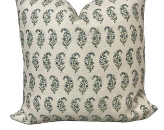 Lee Jofa Indienne Paisley Sea Cushion Cover Pillow Cover Double Sided