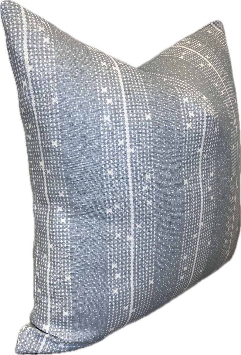 Schumacher Stella Stripe Blue Double Sided Cushion Cover Pillow Cover ...