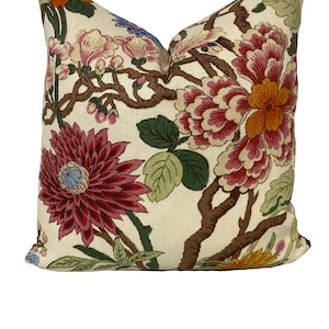 G.P & J Baker Magnolia Cream/Blue Linen Double Sided Cushion Cover Pillow Cover