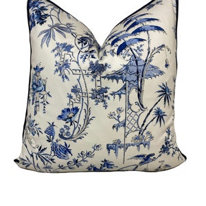 Scalamandre Nanjing China Blue Cushion Cover Pillow Cover Double Sided
