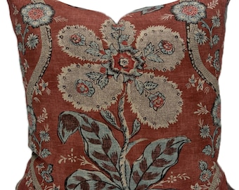 Fodera per cuscino in tessuto rosso di design Anna French/Thibaut ST. GILLES