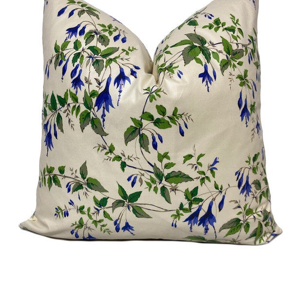 Colefax and Fowler Fuchsia Blue Cushion Cover Pillow Cover Double Sided