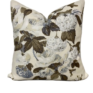 Cowtan and Tout &#39;Rose & Hydrangea&#39; Platinum, Teak Cushion Cover Pillow Cover Double sided Home Interior