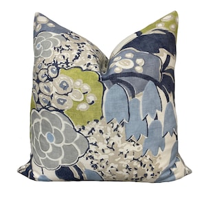 Thibaut 'LAURA' Colección Willow Tree Funda de cojín Citrus and Blue Funda de almohada de doble cara