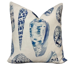 Scalamandre Coquina Porcelain Blue and White INDOOR/OUTDOOR Cushion Cover Pillow Cover Double Sided