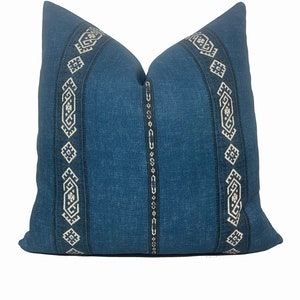 Carolina Irving Alexandria Indigo Cushion Cover Pillow Cover DoubleSided Linen Stripe