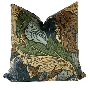 William Morris Acanthus Slate Blue and Thyme Cushion Cover Pillow Cover Home Interior Deco
