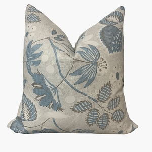 Thibaut Indienne Hazel Spa Blue Anna French Collection Cushion Cover Pillow Cover Double Sided
