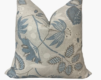 Thibaut Indienne Hazel Spa Blue Anna French Collection Cushion Cover Pillow Cover Double Sided