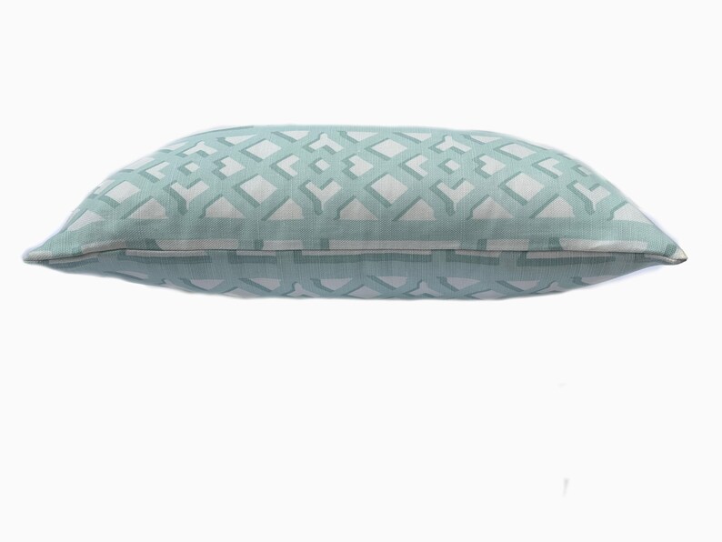 Schumacher Zanzibar Trellis menta cojín cojín cubierta de ...