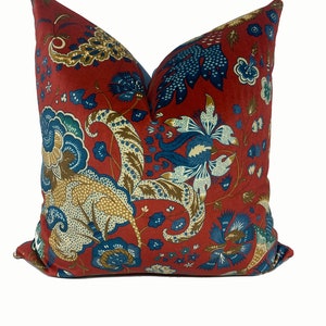 Schumacher MAJORELLE VELVET Red Cushion Cover Pillow Cover Decorative Cushion