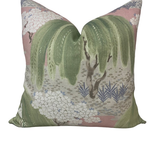 Thibaut 'WILLOW TREE' Willow Tree Collection Blush Cushion Cover Pillow Cover Double Sided