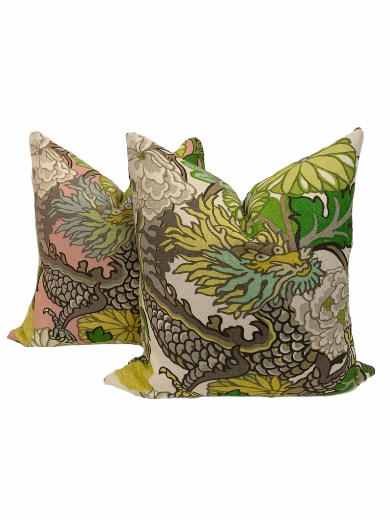 Schumacher Chiang Mai Dragon Citrus Double Sided Cushion Etsy