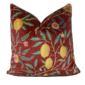 William Morris Fruit - Madder/Bayleaf Velvet Fabric Cushion Cover Pillow Cover