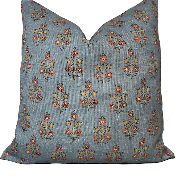 G.P & J Baker Poppy Sprig Denim Double Sided Cushion Cover Pillow Cover