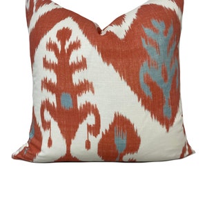 Thibaut Indies Ikat Coral Cushion Cover Pillow Cover Double Sided